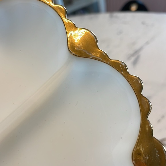 Fire King Milk Glass Divided Plate - Picture 3 of 3